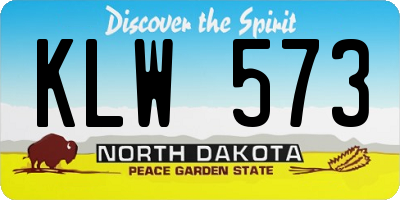 ND license plate KLW573