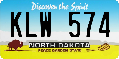 ND license plate KLW574