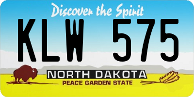 ND license plate KLW575