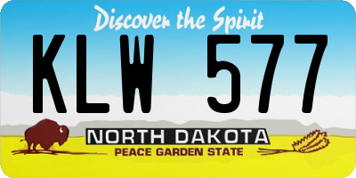 ND license plate KLW577