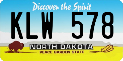 ND license plate KLW578