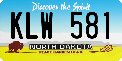 ND license plate KLW581