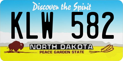 ND license plate KLW582