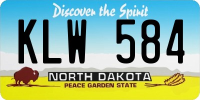 ND license plate KLW584