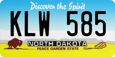 ND license plate KLW585