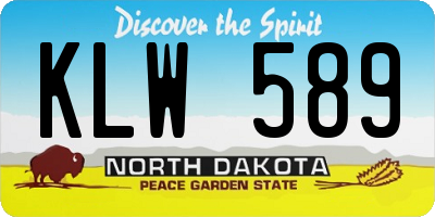 ND license plate KLW589