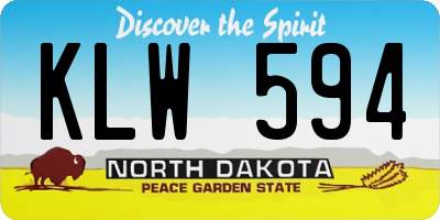 ND license plate KLW594