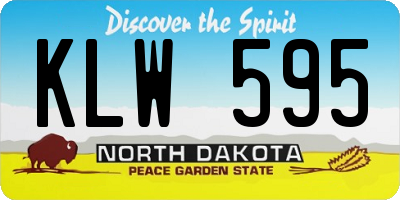 ND license plate KLW595