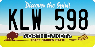 ND license plate KLW598