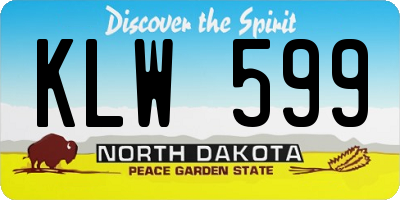 ND license plate KLW599