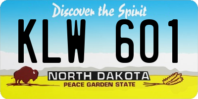 ND license plate KLW601