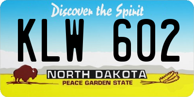ND license plate KLW602