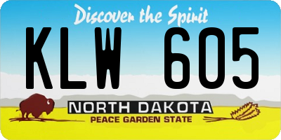 ND license plate KLW605
