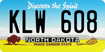 ND license plate KLW608