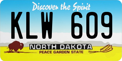 ND license plate KLW609