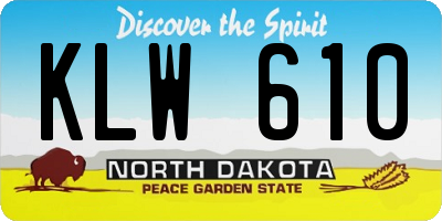 ND license plate KLW610