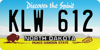 ND license plate KLW612