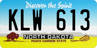 ND license plate KLW613