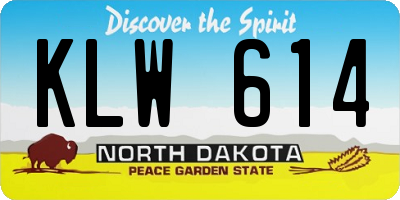 ND license plate KLW614