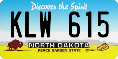 ND license plate KLW615