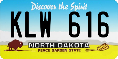 ND license plate KLW616