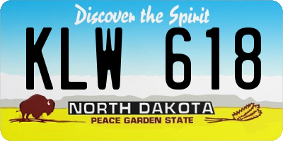 ND license plate KLW618
