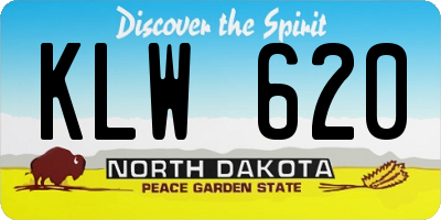 ND license plate KLW620