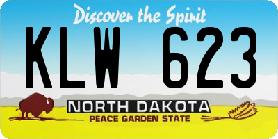 ND license plate KLW623