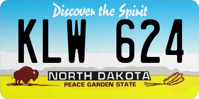 ND license plate KLW624
