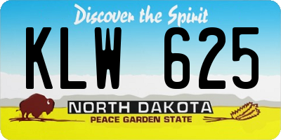 ND license plate KLW625