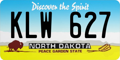 ND license plate KLW627