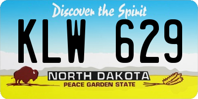 ND license plate KLW629