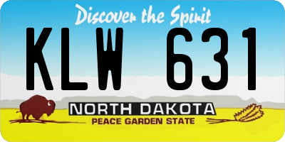 ND license plate KLW631