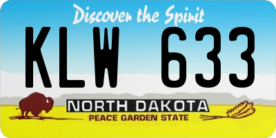 ND license plate KLW633
