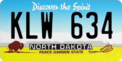 ND license plate KLW634