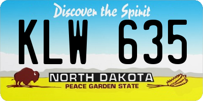 ND license plate KLW635
