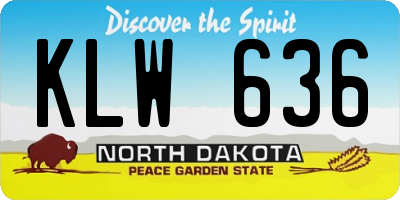 ND license plate KLW636