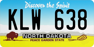 ND license plate KLW638