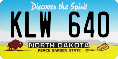 ND license plate KLW640