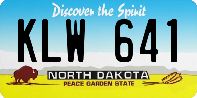 ND license plate KLW641