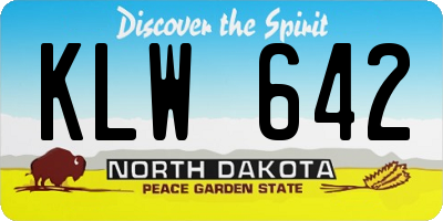 ND license plate KLW642