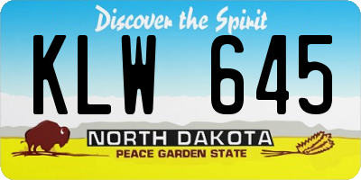 ND license plate KLW645