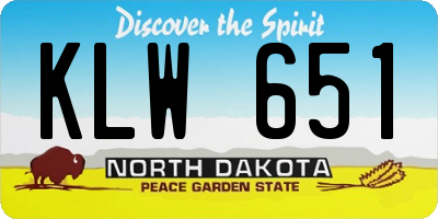 ND license plate KLW651