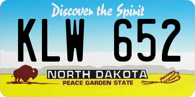 ND license plate KLW652