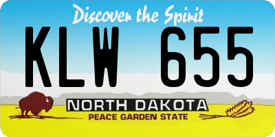 ND license plate KLW655