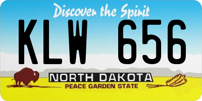 ND license plate KLW656