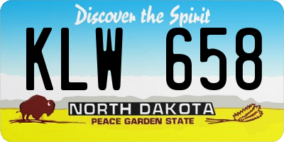 ND license plate KLW658