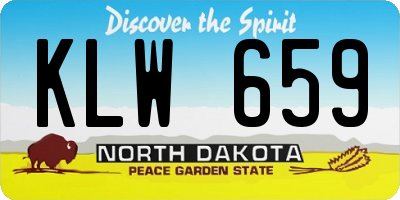 ND license plate KLW659