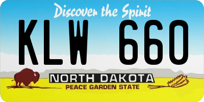 ND license plate KLW660