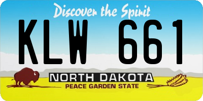 ND license plate KLW661